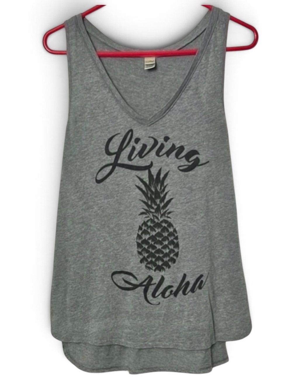 Kavio Gray Graphic Living Aloha Tank Top with Pineapple Size XL